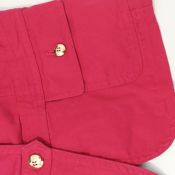 Talbots Pink Cotton Canvas Button Jacket with gold buttons size 10 - Picture 7 of 12